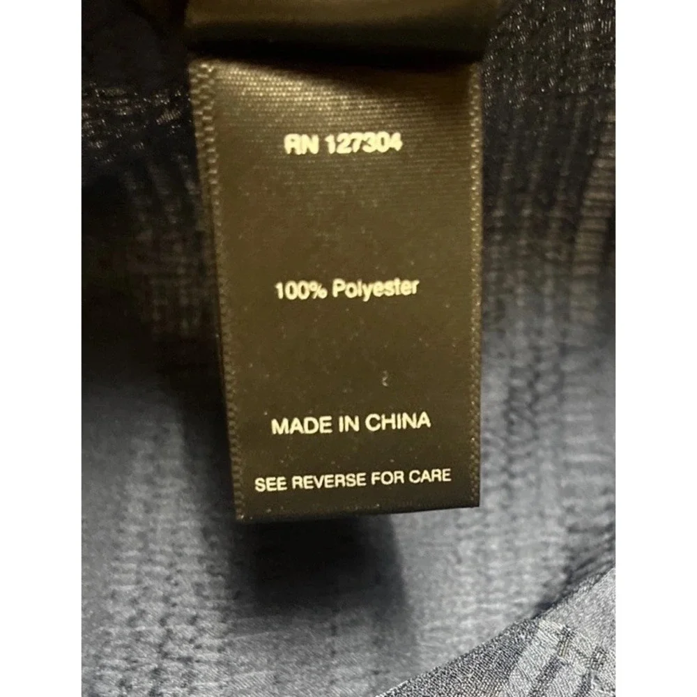 Ali Miles‎ Top Blue Navy Artsy Button Up 3/4 Sleeve Women's Large - Picture 3 of 5